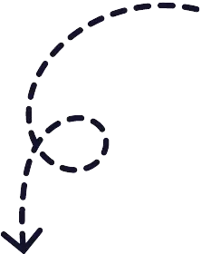 flèche noire en pointillé qui dirige vers le bas