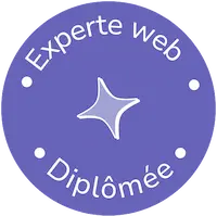 webmaster freelance badge violet information page about devbloom.fr